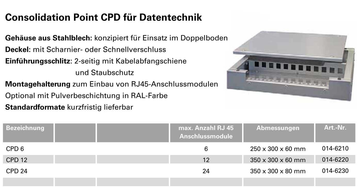 Tabelle CPD Datentechnik